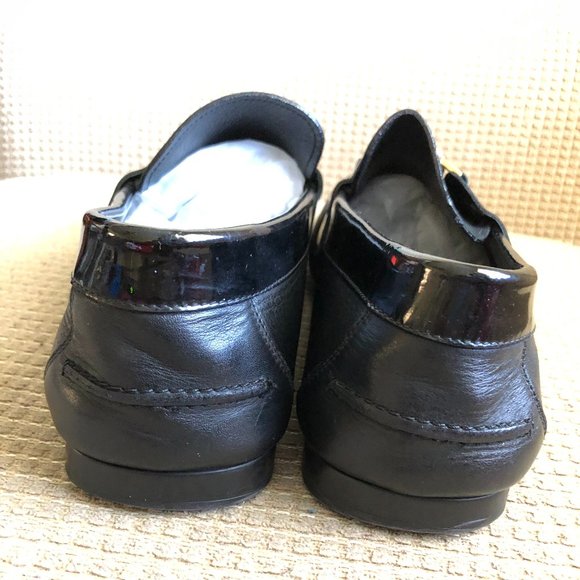 Versace Gold Medusa Black Suede & Patent Leather Loafers with Gold Hardware main image 9